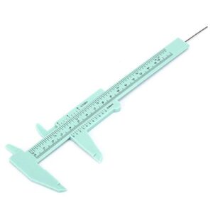 Mini Plastic Caliper High Accuracy Double Rule Scale Measuring Tool Rectangular Vernier Caliper Fast Read Sliding Gauge Ruler Pocket Ruler for Jewelry Measurement, School, Exhibition Gifts, etc.