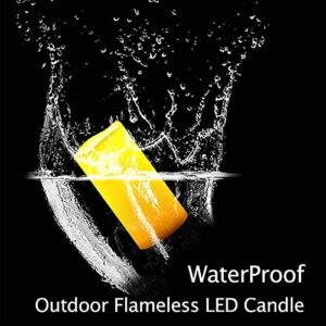 salipt Flameless Candle, LED Waterproof Candles Set of 8 (D 3'' X H 3''3''4''4''5''5''6''6) Battery Operated Candles,Flameless Candles,Resin Plastic,Indoor Outdoor Use,White