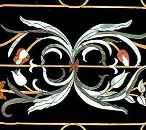 Pietra Dura Natural Black Marble 48" x 24" Inch Rectangular Dining Table Top, Stone Inlay Breakfast Table Top, Centre Table Top, Marble Outdoor Garden Table Top, Piece Of Conversation, Family HeirLoom