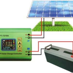 MPPT Solar Charge Controller, Solar Panel Regulator Charge Controller(100W-600W) Aluminum Alloy LCD Display Solar Controller MPT-7210A for Home Industry Boat Car