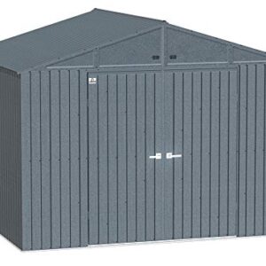 Arrow Shed Elite 10' x 8' Outdoor Lockable Steel Storage Shed Building, Anthracite