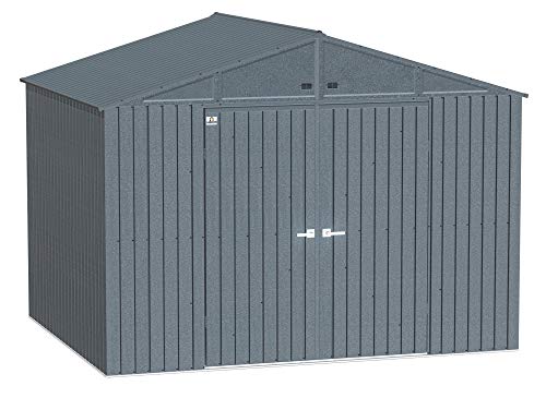 Arrow Shed Elite 10' x 8' Outdoor Lockable Steel Storage Shed Building, Anthracite