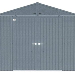 Arrow Shed Elite 10' x 8' Outdoor Lockable Steel Storage Shed Building, Anthracite