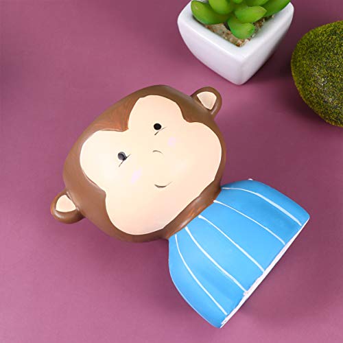 YARDWE Cactus Planter Succulent Pot 1PC Lovely Cartoon Animal Face Planter Pot Ceramic Monkey Pattern Flowerpot Bonsai Flower Container Desk Mini Ornament for Balcony Cartoon Flower Pot