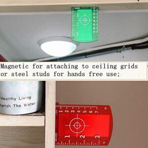 Laser Targets, 2 pcs Magnetic Floor Laser Target Card Plate for Red Laser Level