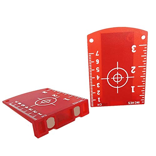 Laser Targets, 2 pcs Magnetic Floor Laser Target Card Plate for Red Laser Level