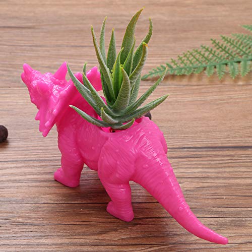 renvena 1Pcs Cute Cartoon Dinosaur Ceramic Succulent Planter, Water Culture Hydroponics Bonsai Cactus Flower Pot,Air Plant Vase Holder Desktop Decorative Organizer Rose One Size A