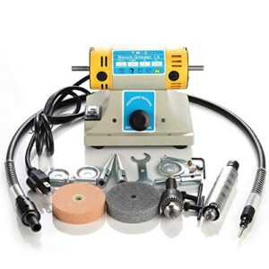 bench polisher, jewelry gem polishing grinding buffer machine, mini bench lathe tool kit 10000r/min 110v 350w