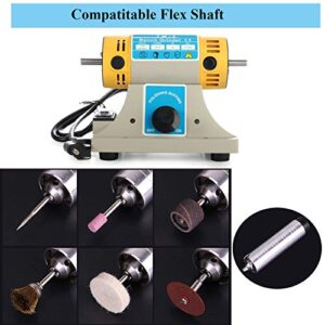 Bench Polisher, Jewelry Gem Polishing Grinding Buffer Machine, Mini Bench Lathe Tool Kit 10000r/min 110V 350W