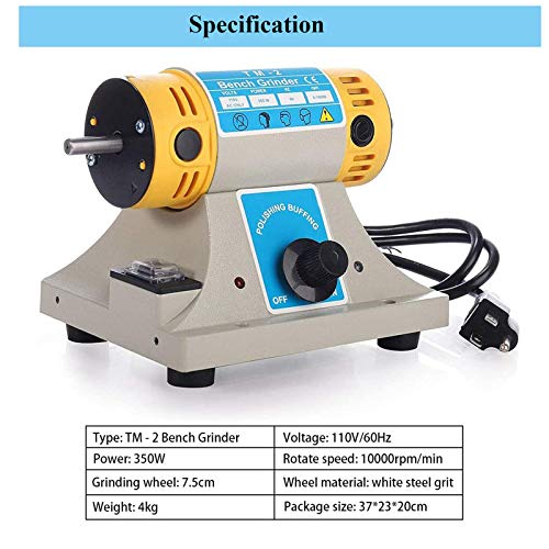 Bench Polisher, Jewelry Gem Polishing Grinding Buffer Machine, Mini Bench Lathe Tool Kit 10000r/min 110V 350W