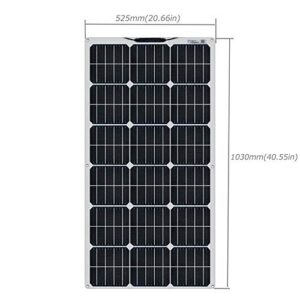 XINPUGUANG Flexible Solar Panel 100W 12V Monocrystalline Solar Charger Off-Grid for RV Boat Cabin Van Car Trailer