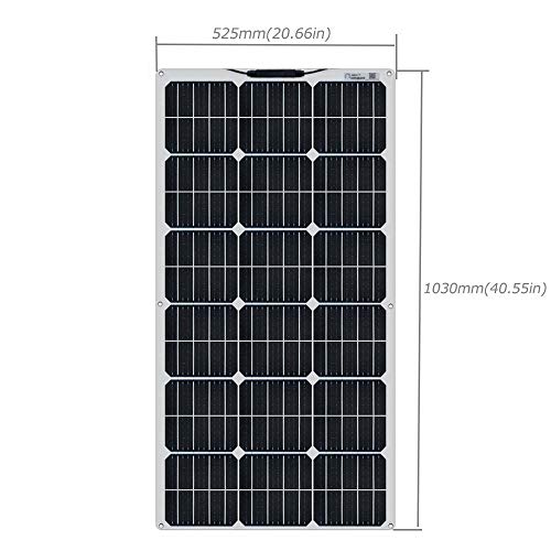 XINPUGUANG Flexible Solar Panel 100W 12V Monocrystalline Solar Charger Off-Grid for RV Boat Cabin Van Car Trailer