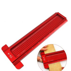 YWNYT Woodworking Scriber, Multifunction Woodworking Aluminum Alloy Measure Ruler for Carpenter (Large)