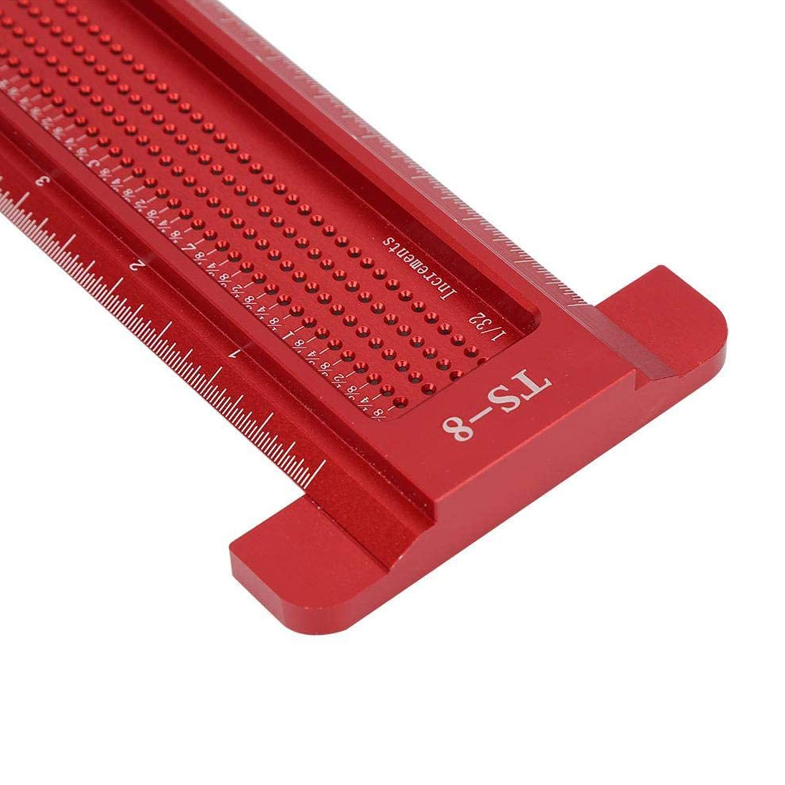 YWNYT Woodworking Scriber, Multifunction Woodworking Aluminum Alloy Measure Ruler for Carpenter (Large)