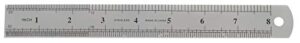 stainless steel metric and imperial ruler - 8 inches (20 cm) - metal flexible ruler - centimeters & inch metal ruler steel