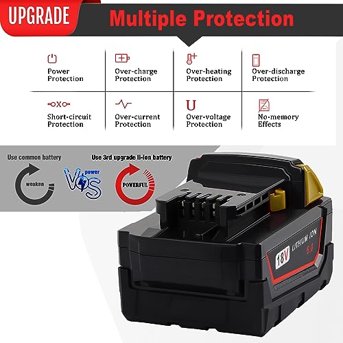 【Upgrade】 2Pack 6.0Ah 18V Replace Battery 48-11-1810 48-11-1820 for Mil 18V Battery 48-11-1850 48-11-1828 48-11-1860 Cordless Power Tools High Capacity Lithium Ion Battery