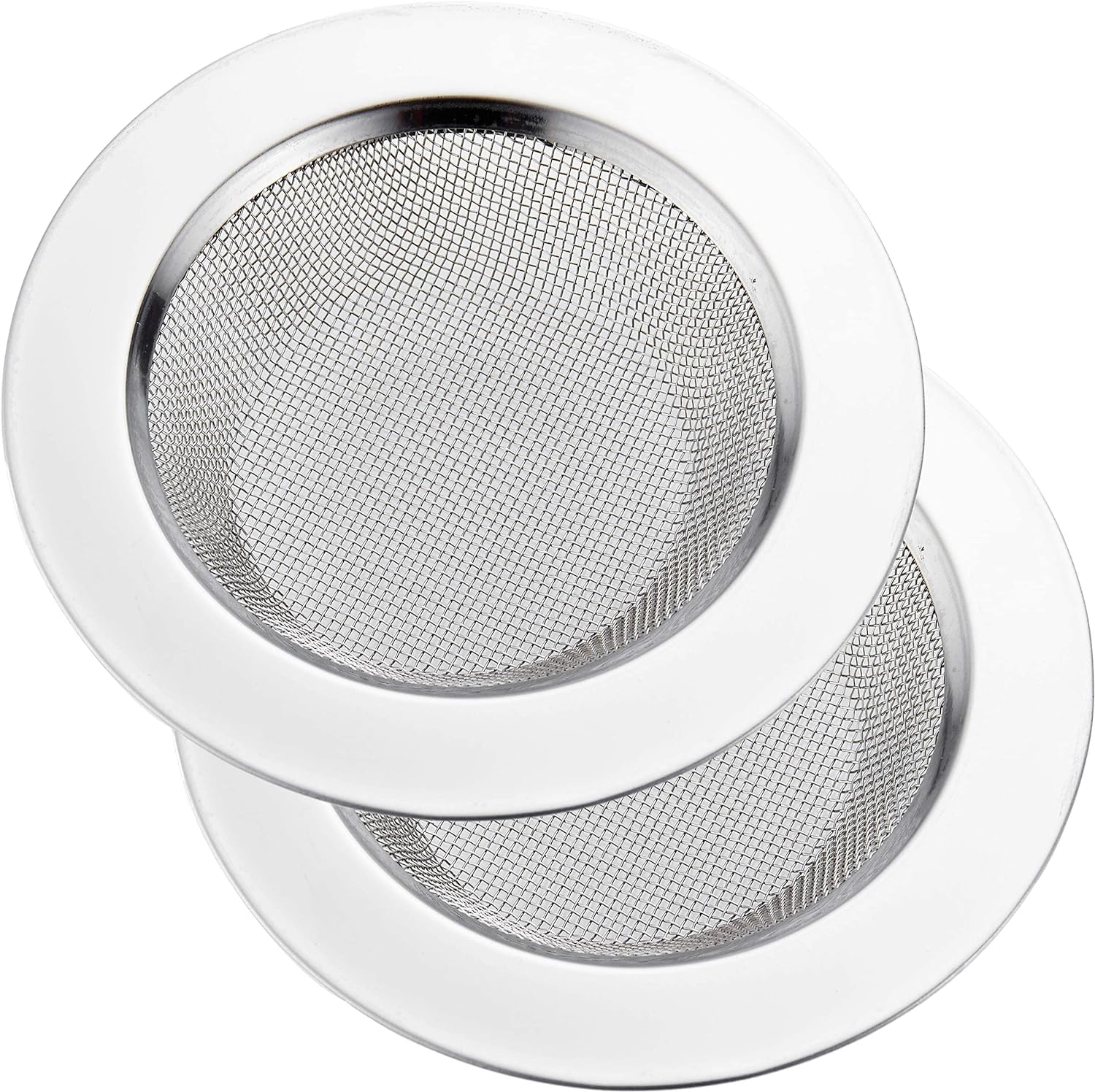 LASSHSWA 2 PCS Kitchen Sink Strainer Stainless Steel, Kitchen Sink Drain Strainer， Sink Strainers with Large Wide Rim 4.5" Diameter for Kitchen Sinks