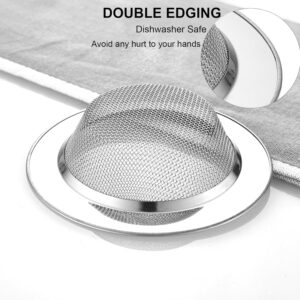 LASSHSWA 2 PCS Kitchen Sink Strainer Stainless Steel, Kitchen Sink Drain Strainer， Sink Strainers with Large Wide Rim 4.5" Diameter for Kitchen Sinks