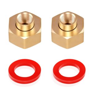 minimprover 2pcs brass hex swivel 1/4" npt to 3/4 inch female ght garden hose thread connector adapter,garden hose pipe fitting for fuel/air/water/oil/gas wog