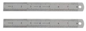 stainless steel metal flexible rulers - 8 inch (20 cm) - pack of 2 - metal flexible ruler inches & centimeters - metric and standard classic stainless steel flexible rulers