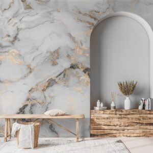 Murwall Art Wallpaper Gold Marble Wallpaper Scandinavian White Gray Smoke Wallpapers Minimalist Wall Murals