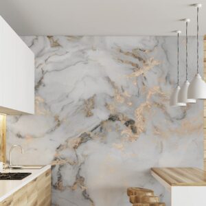 Murwall Art Wallpaper Gold Marble Wallpaper Scandinavian White Gray Smoke Wallpapers Minimalist Wall Murals