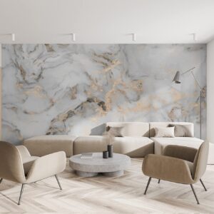 Murwall Art Wallpaper Gold Marble Wallpaper Scandinavian White Gray Smoke Wallpapers Minimalist Wall Murals