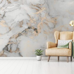 Murwall Art Wallpaper Gold Marble Wallpaper Scandinavian White Gray Smoke Wallpapers Minimalist Wall Murals