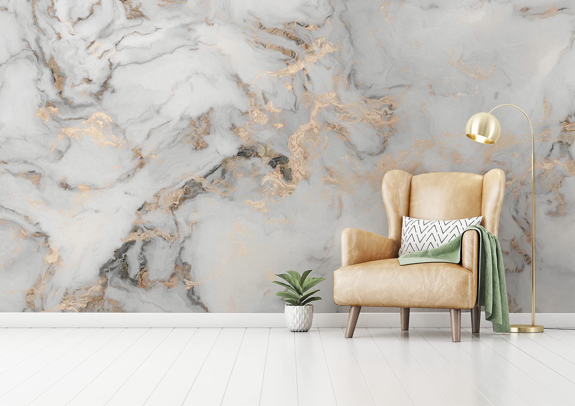 Murwall Art Wallpaper Gold Marble Wallpaper Scandinavian White Gray Smoke Wallpapers Minimalist Wall Murals