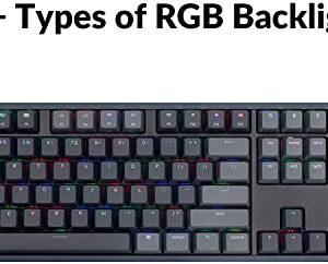 Keychron K10 RGB Full Size Layout Hot-Swappable Mechanical Keyboard for Mac Windows, Multitasking 104-Key Bluetooth Wireless/USB Wired Gaming Keyboard with Gateron G Pro Red Switch Aluminum Frame
