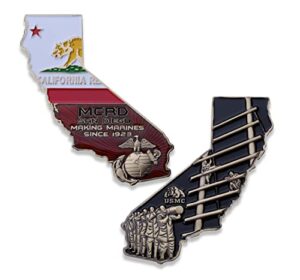 mcrd san diego challenge coin - usmc marine corps recruit depot military coin - challenge coin designed by marines for marines! officially licensed