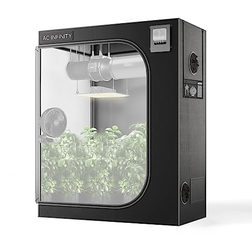 AC Infinity CLOUDLAB 642 Advance Grow Tent, 48”x24”x72” Thickest 1 in. Poles, Highest Density 2000D Diamond Mylar Canvas, 4x2 for Hydroponics Indoor Growing