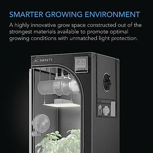 AC Infinity CLOUDLAB 642 Advance Grow Tent, 48”x24”x72” Thickest 1 in. Poles, Highest Density 2000D Diamond Mylar Canvas, 4x2 for Hydroponics Indoor Growing