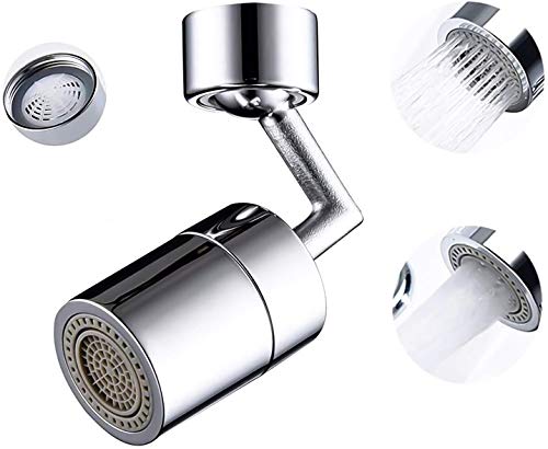 Universal Splash Filter Faucet, 720° Big Angle Swivel Sprayer Head Leakproof Double O-Ring Design with 4-Layer Net Filter