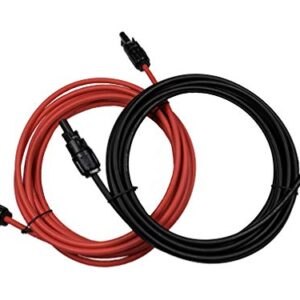 Slocable Solar Panel Extension Cable - 10ft 10awg Solar Cable with IP68 Solar Female and Male PV Cable Connectors (10ft Red + 10ft Black)