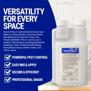 Fipronil-Plus-C Professional Concentrate Insecticide - Indoor Use, Eliminates Bugs, Ants, Roaches, and More, Easy Mix and Apply, Lasting Home and Outdoor Protection, 16 oz