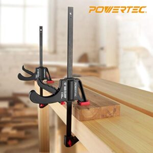 POWERTEC 71594 12 Inch Bar Clamps with Spreader, Trigger Clamps for Woodworking, One-Handed Carpenter Quick Clamp Sets for Gluing, Wood Clamps for Woodworking Tools, 2 pack