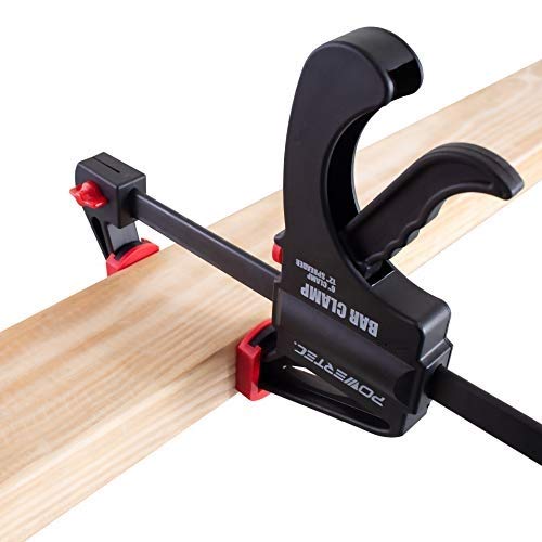 POWERTEC 71594 12 Inch Bar Clamps with Spreader, Trigger Clamps for Woodworking, One-Handed Carpenter Quick Clamp Sets for Gluing, Wood Clamps for Woodworking Tools, 2 pack
