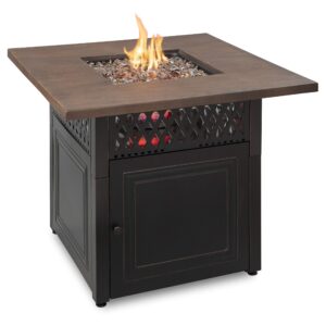 dualheat by endless summer, the donovan, 38" square propane gas outdoor fire pit plus patio heater