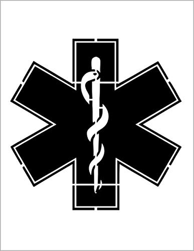 STAR OF LIFE EMS Medical Paramedic Ambulance 8.5" x 11" Stencil Plastic Sheet NEW S521