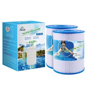 toread nsf-50 certified watkins 31114 replacement tiger river spa filter, compatible unicel c-8465, pwk65, filbur fc-3960, 71827, 71828 hot tub filter, 65 sq. ft hot spring spa filter (2)
