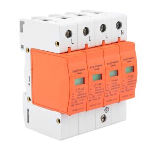 Oumefar 4 Pole AC 420V House Protector 40KA Low-Voltage Arrester Device DIN Rail Protection Device for Lightning Protection