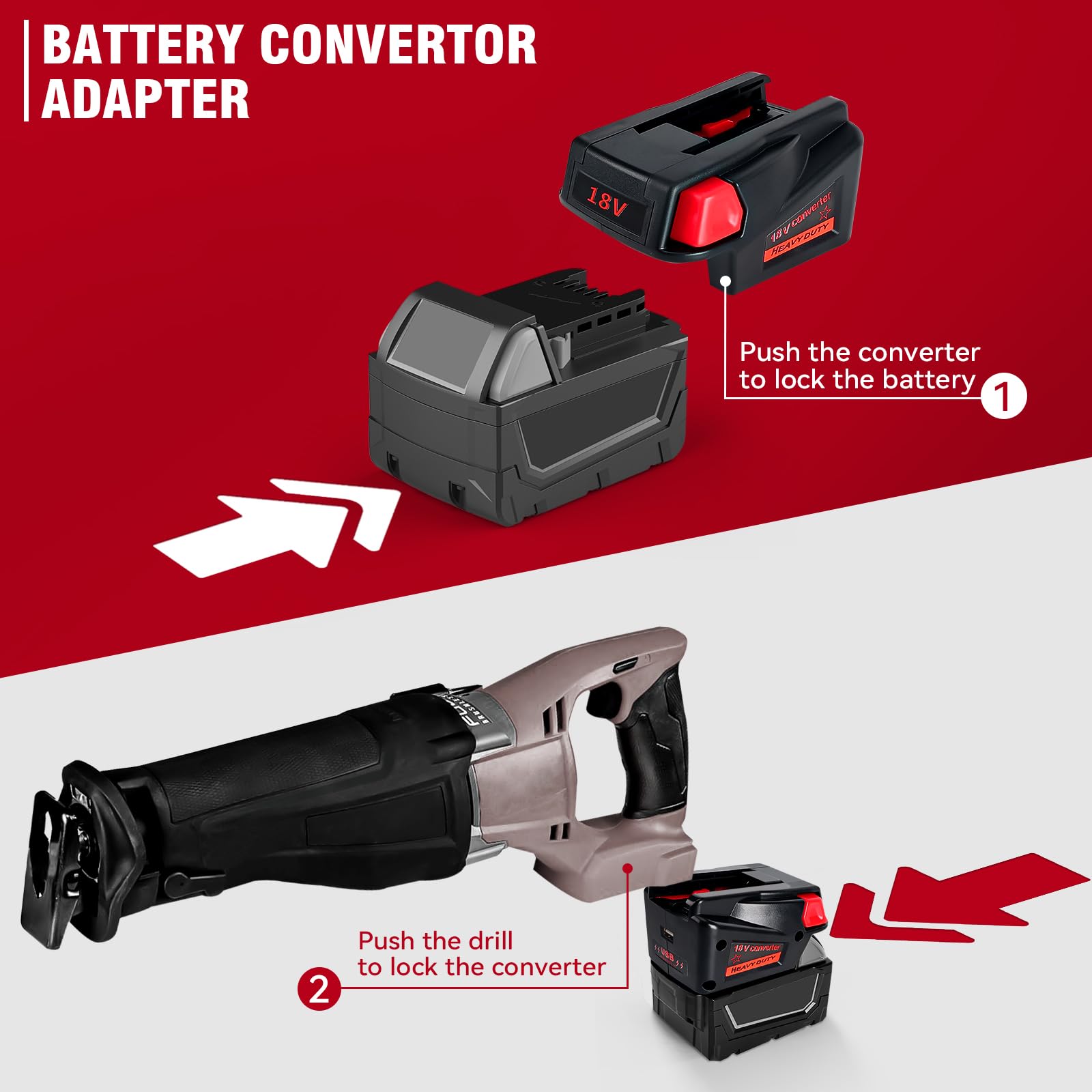 for Milwaukee M18 Battery Adapter Convert for Milwaukee V18 48-11-1830 48-11-2200 48-11-223 USB Converter Power Tool