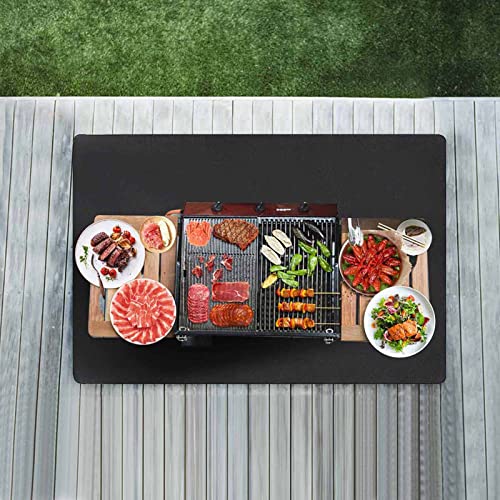 AiBOB Under Grill Mat, Premium Outdoor BBQ Mats Protect Decks and Patios, Absorbent Liquids Pad Under Grills, Reusable, Waterproof, 36x50 Black