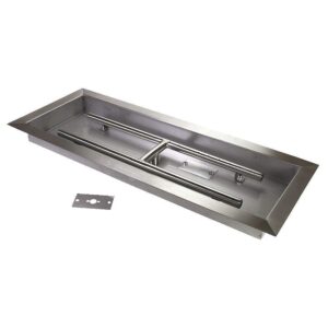 Celestial Fire Glass 24" x 8" Drop-in Burner Pan and Glass Flame Guard Bundle