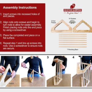 Backyard Barnyard Chick Perch Strong Wooden Jungle Gym Roosting Bar Made in USA!!! Chicken Toys for Coop and Brooder for Baby Chicks El Pollitos La Pollita Pollos Gallinas Polluelos