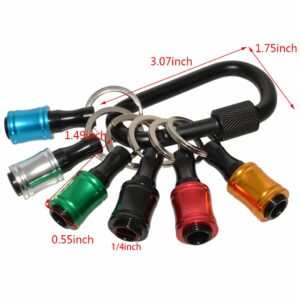 ZFBB 1/4inch Hex Shank Aluminum Alloy Screwdriver Bits Holder Extension Bar Drill Screw Adapter Change Keychain Portable