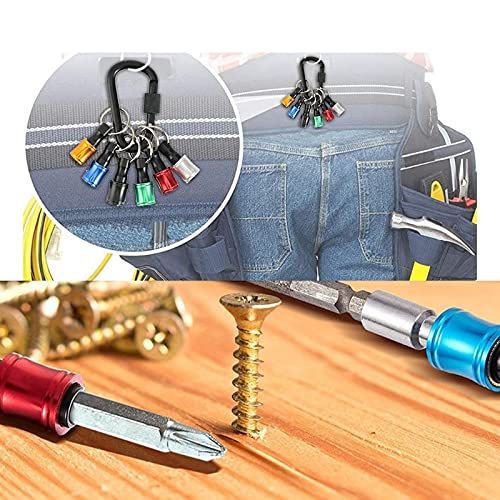 ZFBB 1/4inch Hex Shank Aluminum Alloy Screwdriver Bits Holder Extension Bar Drill Screw Adapter Change Keychain Portable