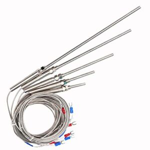 RuoFeng K Type Thermocouple Temperature Controller Sensor 9.8ft/3M Wire,100x5mm Stainless Steel Probe, 0-400° C