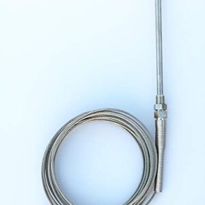 RuoFeng K Type Thermocouple Temperature Controller Sensor 9.8ft/3M Wire,100x5mm Stainless Steel Probe, 0-400° C